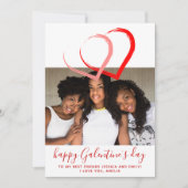 ピンクの赤いハートガレンティーヌデイフレンズ シーズンカード (正面)