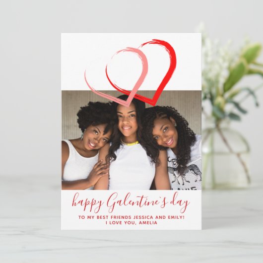 ピンクの赤いハートガレンティーヌデイフレンズ シーズンカード (スタンド正面)