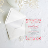 ピンクの赤いハート私たちの小さな恋人の赤ちゃんシャワー アクリル招待状