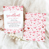 ピンクの赤いハート私たちの小さな恋人の赤ちゃんシャワー 招待状