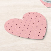 ピンクの赤いハート ペーパーコースター (アングル)