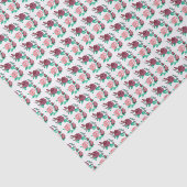 ピンクの赤いバラとリーフファンシーの水彩設計 薄葉紙 (詳細)
