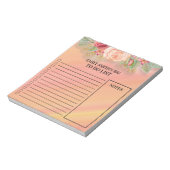 ピンクの赤いフローラを実行するチェックリスト ノートパッド (回転)