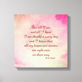 ピンクの赤いヴィンテージ感動的の言葉のキャンバス キャンバスプリント