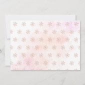 ピンクの赤い冬のクリスマス誕生日写真 サンキューカード (裏面)