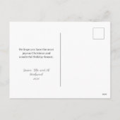 ピンクの赤い弓クリスマス シーズンポストカード (裏面)