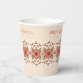 ピンクの赤い桃にフローラ 紙コップ (右)