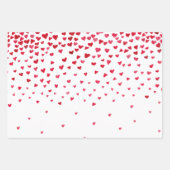 ピンクの赤い水カラーハート ラッピングペーパーシート (正面2)