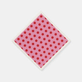 ピンクの赤い水玉 スタンダードカクテルナプキン (角)
