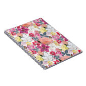 ピンクの赤い水色の花。 ノートブック (右側)