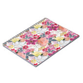 ピンクの赤い水色の花。 ノートブック (左側)