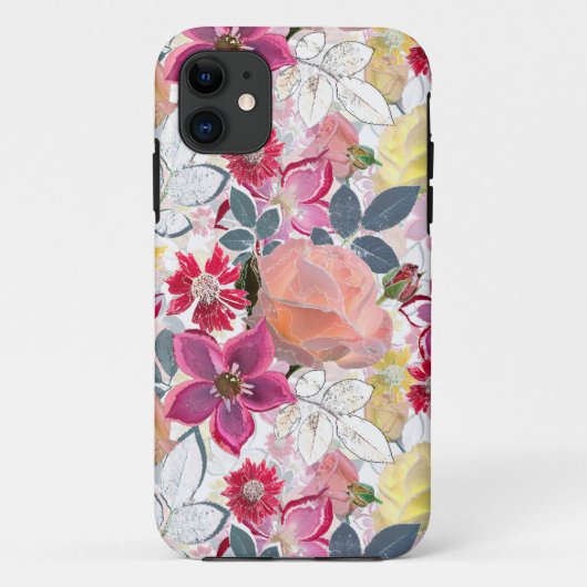 ピンクの赤い水色の花。 Case-Mate iPhoneケース (裏面)