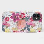 ピンクの赤い水色の花。 Case-Mate iPhoneケース (裏面(横))