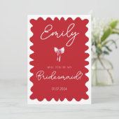 ピンクの赤い波が私の花嫁の提案になる 招待状 (スタンド正面)