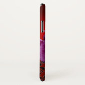 ピンクの赤い渦巻き旋回、果実フローラダマスクモノグラム Case-Mate iPhoneケース (裏面/右)