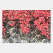 ピンクの赤い灰色のツタ葉の秋の抽象芸術写真 ラッピングペーパーシート (正面3)