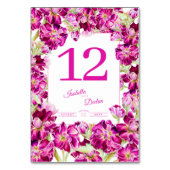 ピンクの赤い素材フローラの結婚水色 テーブルナンバー (裏面)