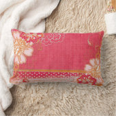 ピンクの赤い花の腰神経の装飾用クッション ランバークッション (ブランケット)