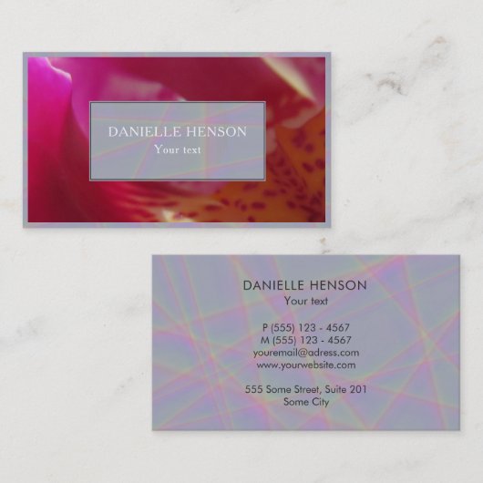 ピンクの赤い花蘭の写真 名刺 (正面/裏面)