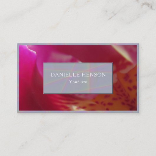 ピンクの赤い花蘭の写真 名刺 (正面)