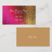 ピンクの赤および金ゴールドパターン 名刺 (正面/裏面)