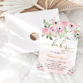 ピンクの赤ちゃんが咲く 花の赤ちゃん女の子のシャワー 招待状