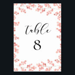 ピンクの赤ちゃんの息のフローラの色結婚の テーブルナンバー<br><div class="desc">繊細な赤面ピンクの花と書エレガントは、この水色ロマンチックなデザインのための結婚あなたの文房具や大事な行事に最適。完全にカスタマイズ可能なフォント色。</div>