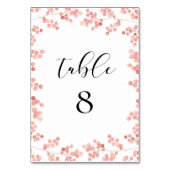 ピンクの赤ちゃんの息のフローラの色結婚の テーブルナンバー (裏面)
