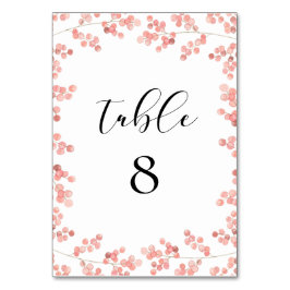 ピンクの赤ちゃんの息のフローラの色結婚の テーブルナンバー