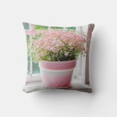 ピンクの赤ちゃんの息の花束 クッション (正面)