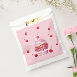 ピンクの赤ちゃんの最初のチェリー&カプセル誕生日パーティー フェイバーバッグ
