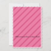 ピンクの赤ちゃんの誕生日の招待 招待状 (裏面)