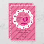 ピンクの赤ちゃんの誕生日の招待 招待状 (正面/裏面)