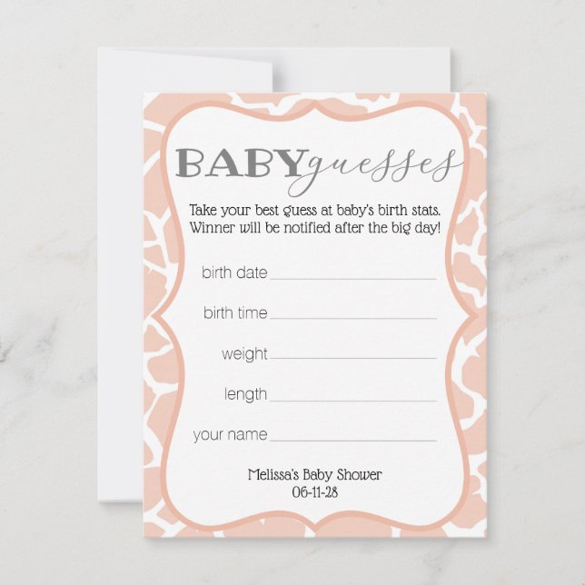 ピンクの赤ちゃんキリンちゃんの予想 (正面)