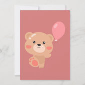 ピンクの赤ちゃんシャワーの女の子の招待状 セーブザデート (裏面)