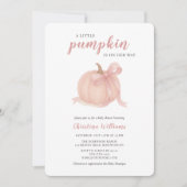 ピンクの赤ちゃんシャワーの途中の小さなかぼちゃ 招待状 (正面)