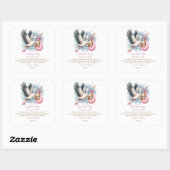 ピンクの赤ちゃんシャワーを待つことができる スクエアシール (シート)