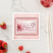 ピンクの赤ちゃんシャワーを待つことができる スタンダードカクテルナプキン (インサイチュ)