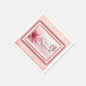 ピンクの赤ちゃんシャワーを待つことができる スタンダードカクテルナプキン (角)