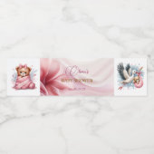 ピンクの赤ちゃんシャワーを待つことができる ペットボトルラベル (シングルラベル)