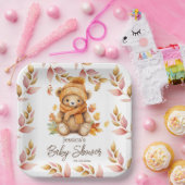 ピンクの赤ちゃんシャワーを待つことができる ペーパープレート (パーティー)