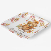 ピンクの赤ちゃんシャワーを待つことができる ペーパープレート (傾斜あり)