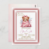 ピンクの赤ちゃんシャワーを待つことができる ポストカード (正面/裏面)