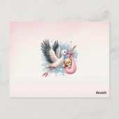 ピンクの赤ちゃんシャワーを待つことができる ポストカード (裏面)