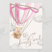 ピンクの赤ちゃんシャワーを待つことができる メニュー (裏面)