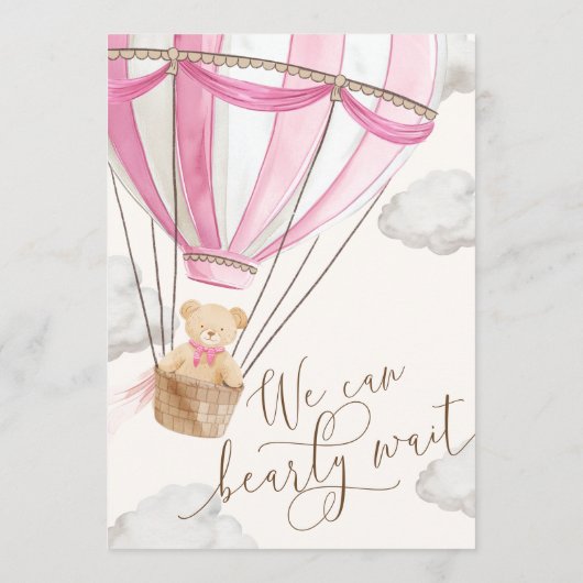 ピンクの赤ちゃんシャワーを待つことができる メニュー (裏面)