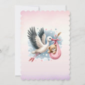 ピンクの赤ちゃんシャワーを待つことができる 招待状 (裏面)