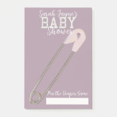 ピンクの赤ちゃんシャワーゲームおむつノートをピン ポストイット (正面)