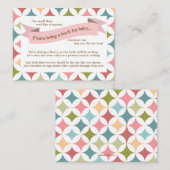 ピンクの赤ちゃんシャワーブック挿入リクエストカード女の子 エンクロージャーカード (正面/裏面)