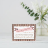 ピンクの赤ちゃんシャワーブック挿入リクエストカード女の子 エンクロージャーカード (スタンド正面)